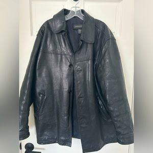 Banana Republic Black Men’s Leather Coat Vintage 90’s